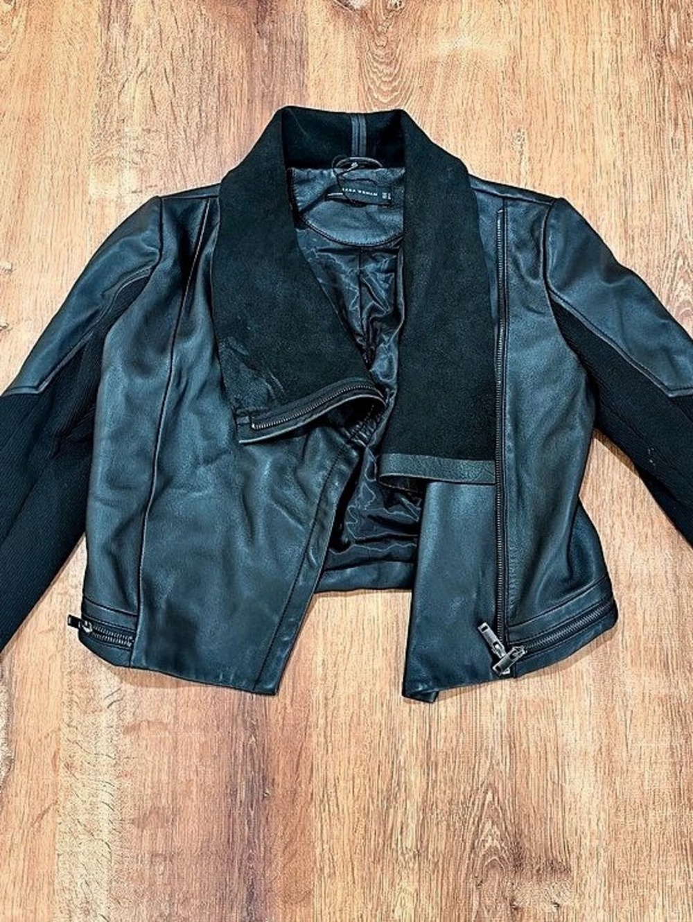 Zara Black Moto Leather Jacket